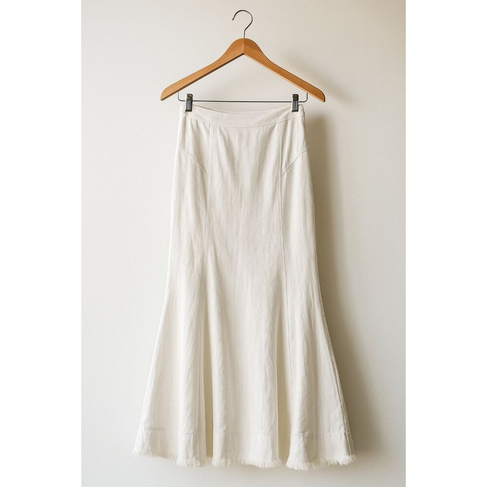 Madewell Cream Midi Flared Skirt TAGS REMOVED